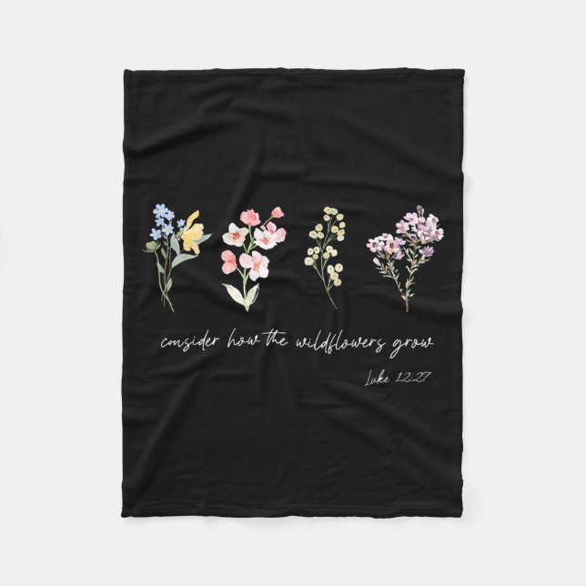 Couverture Polaire Consider How The Wildflowers Grow Jesus God Christ (Devant)