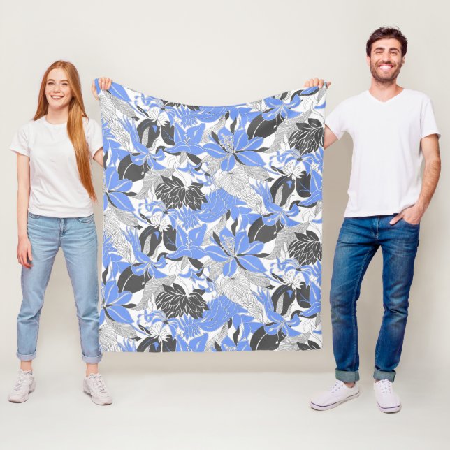 Couverture Polaire Contour Hawaii Tropical Lily et Protea Floral (En situation)
