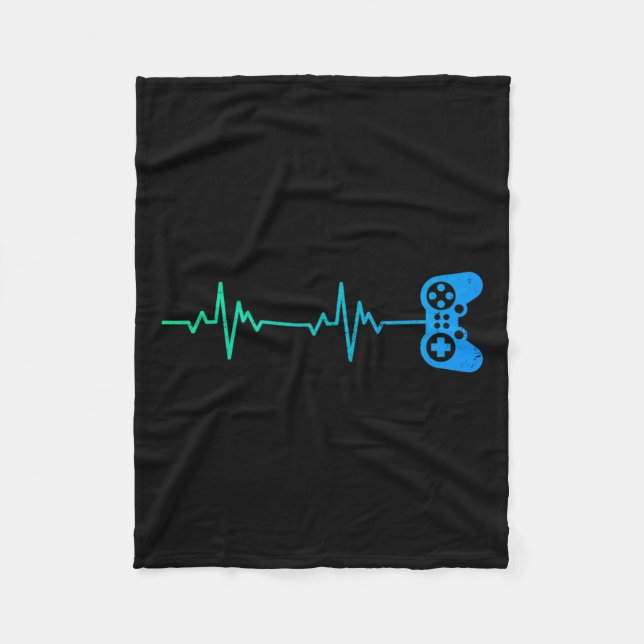 Couverture Polaire Contrôleur De Jeux Vidéo Cool Heartbeat Pour Nerdy (Devant)