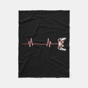 Couverture Polaire Contrôleur De Jeux Vidéo Cool Heartbeat Pour Nerdy