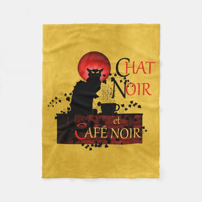 Couverture Polaire Conversation Noir et Café Noir (Devant)