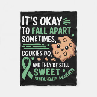 Couverture Polaire Cookie drôle de sensibilisation à la santé mentale
