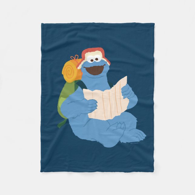 Couverture Polaire Cookies Monster Lire Une Carte (Devant)