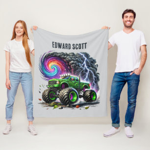 Couverture Polaire Cool boys monster truck ajouter nom