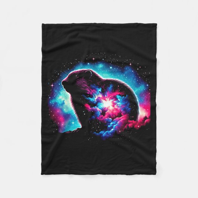 Couverture Polaire Cool Cosmic Groundhog Galaxy Graphic Space Art _1  (Devant)