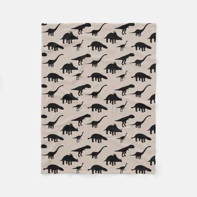 Couverture Polaire Cool Dino Dinosaures Silhouettes (Devant)