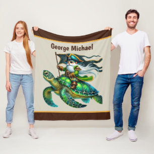 Couverture Polaire Cool garçons pirates amoureux ajouter le nom