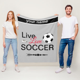 Couverture Polaire cool live amour sport de football nom d'ajout