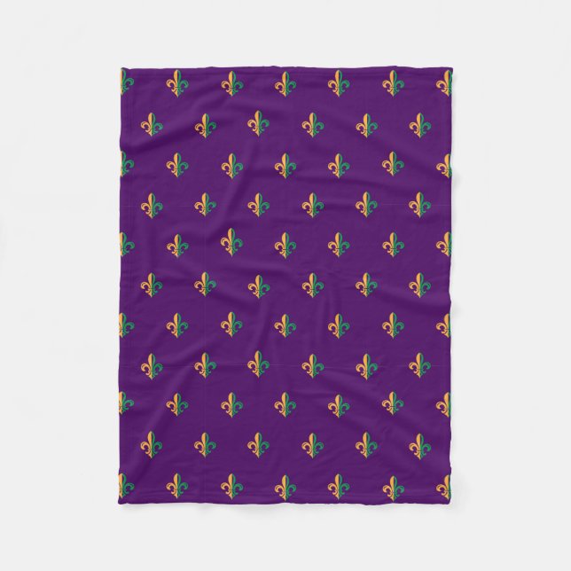 Couverture Polaire Cool Mardi Gras Fleur de Lis (Devant)