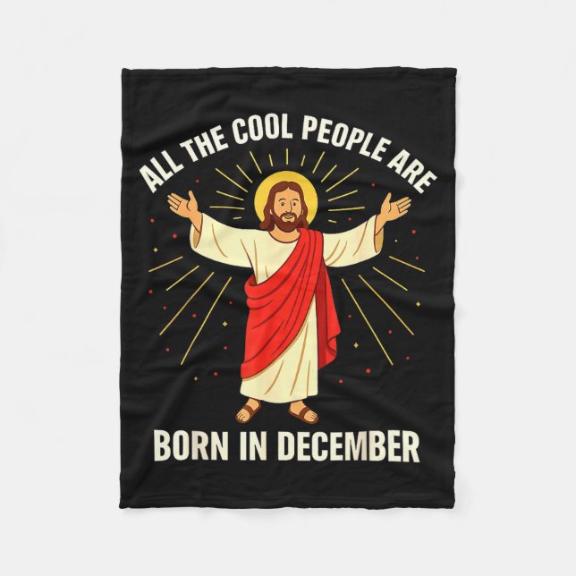 Couverture Polaire Cool People Are Born In December Christian Christm (Devant)