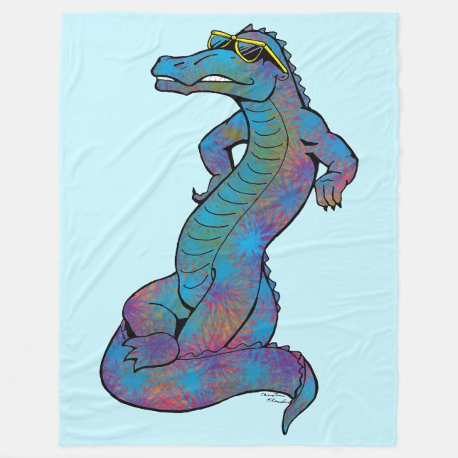 Couverture Polaire Cool Rainbow Gator (Devant)