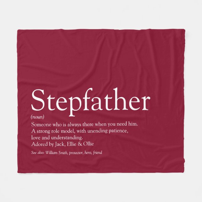 Couverture Polaire Cool Stepfather, Stepdad Définition Fun Burgundy (Devant (Horizontal))