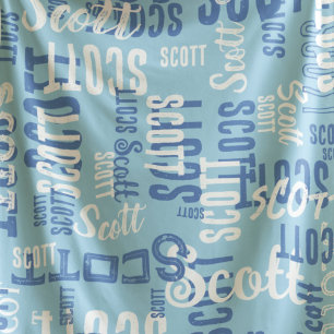 Couverture Polaire Cool Typographie Graffiti Motif Nom Bleu
