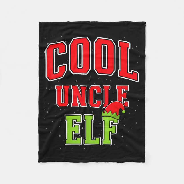 Couverture Polaire Cool Uncle Elf Christmas Family Matching Group Xma (Devant)