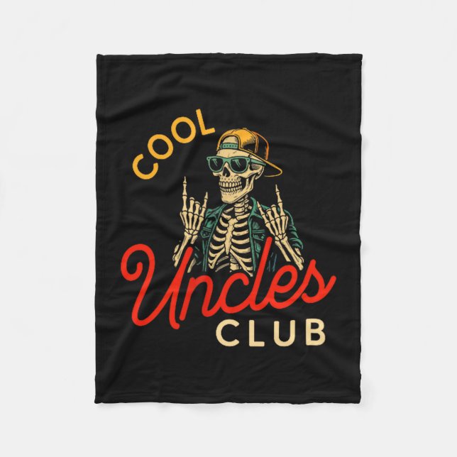 Couverture Polaire Cool Uncles Club Shirt Funny Skeleton Retro Uncle  (Devant)