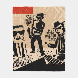 Couverture Polaire cool vintage d'affiche du groupe de jazz avec trom