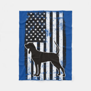 Couverture Polaire Coonhound et drapeau américain