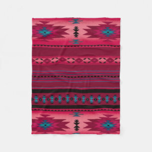 Couverture Polaire Copie aztèque ROSE