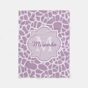 Couverture Polaire Copie pourpre et nom de girafe de monogramme de