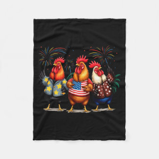 Couverture Polaire Coq amusant drapeau américain Jour de l'indépendan