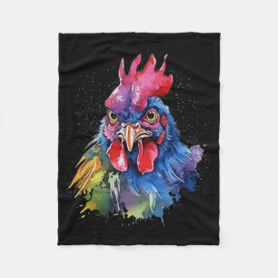 Couverture Polaire Coq de campagne Style aquarelle