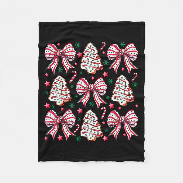 Couverture Polaire Coquette Bow Tree Cake Candy Cane Merry Christmas  (Devant)