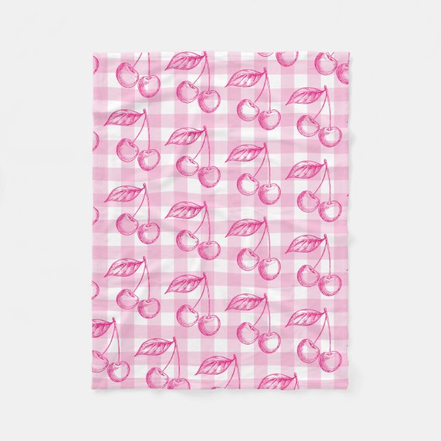 Couverture Polaire Coquette esthétique cerise rose (Devant)