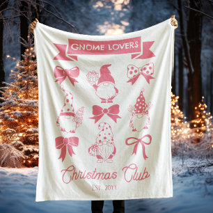 Couverture Polaire Coquette Gnome Amateurs de Noël Club - Rose   BLAN