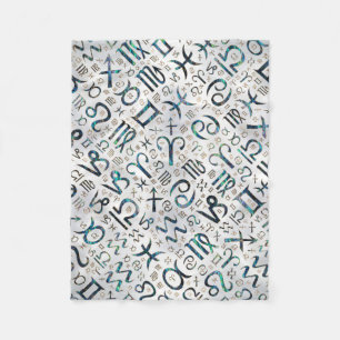 Couverture Polaire Coquille et or d'ormeau de glyphs de zodiaque sur