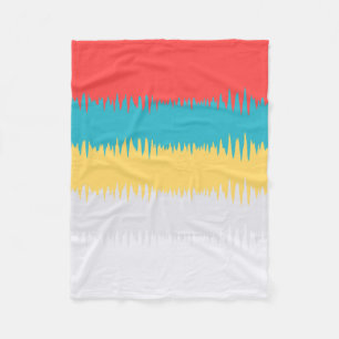 Couverture Polaire Coral Turquoise Yellow White Stripes