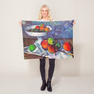 Couverture Polaire Corbeille de fruits, verre et pommes, Cézanne