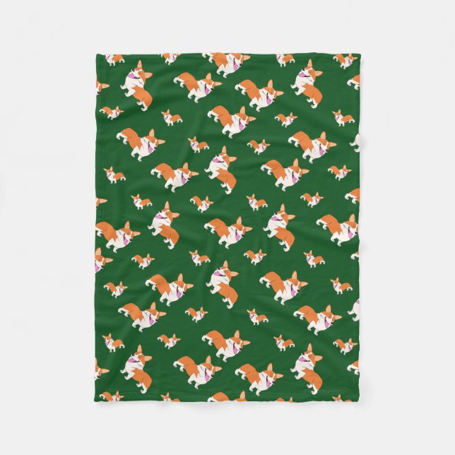 Couverture Polaire Corgi riant de Welshn (Devant)