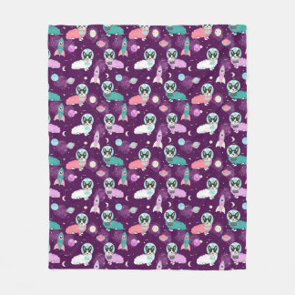 Couverture Polaire Corgi tricolore dans le violet spatial