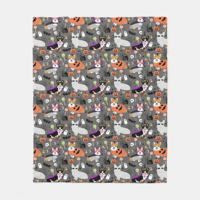Couverture Polaire Costume de Corgis Halloween drôle (Devant)