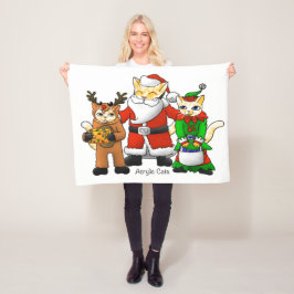 Couverture Polaire Costume de Noël Shopping Famille Chats