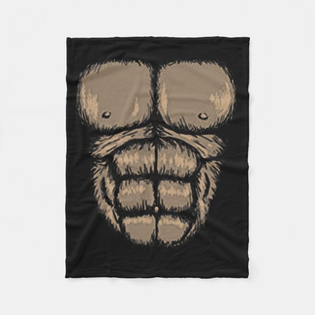 Couverture Polaire Costume de poitrine d'Halloween Gorilla Cute Monke (Devant)