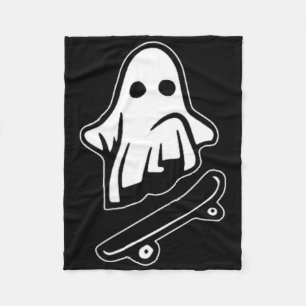 Couverture Polaire Costume de skateboard fantôme Halloween Drôle de r