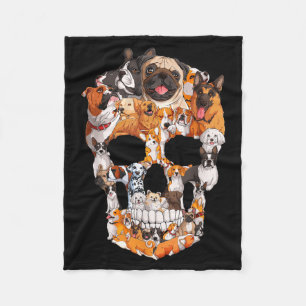 Couverture Polaire Costume d'Halloween pour hommes amateur de crâne d