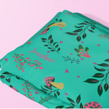 Cosy Aqua Green Champhrooms et Motif botanique