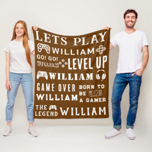 Couverture Polaire Cosy Cocoa Gamer Vidéo Jeu Personnalisé Enfants