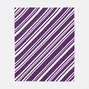 Couverture Polaire Cosy Diagonal Purple and White Stripes