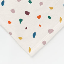 Cosy Retro Terrazzo Fleece Blanche