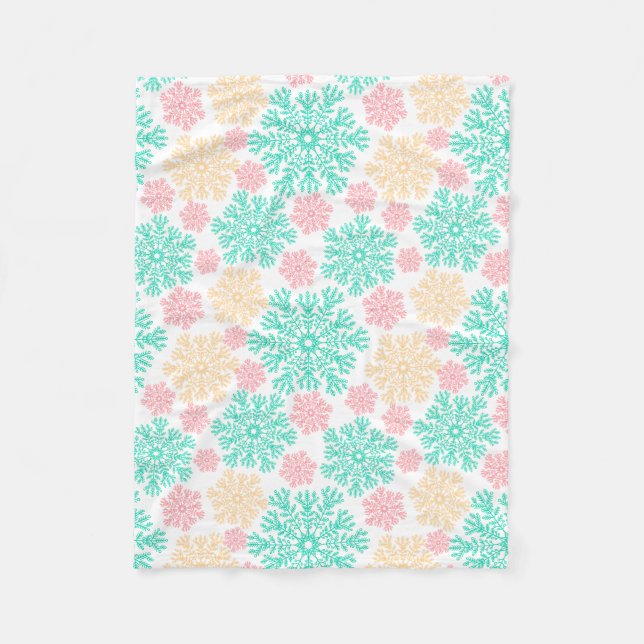 Couverture Polaire Cosy Winter Wonderland Snowflakes Motif (Devant)