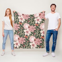 Couverture Polaire Cosy Woodland Ladybugs & Couleurs Fleurs sauvages 