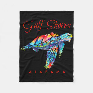 Couverture Polaire Côte du Golfe Alabama Aquarelle Tortue de mer
