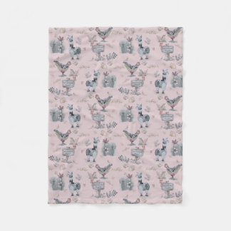 Couverture Polaire Cottage Core animal lunaire