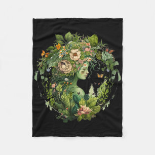 Couverture Polaire Cottagecore Floral Mère Terre Hippie Nature Pâte