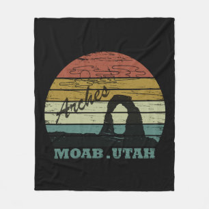 Couverture Polaire Coucher de soleil vintage - Moab Utah - Parc natio