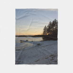Couverture Polaire Coucher du soleil d'hiver