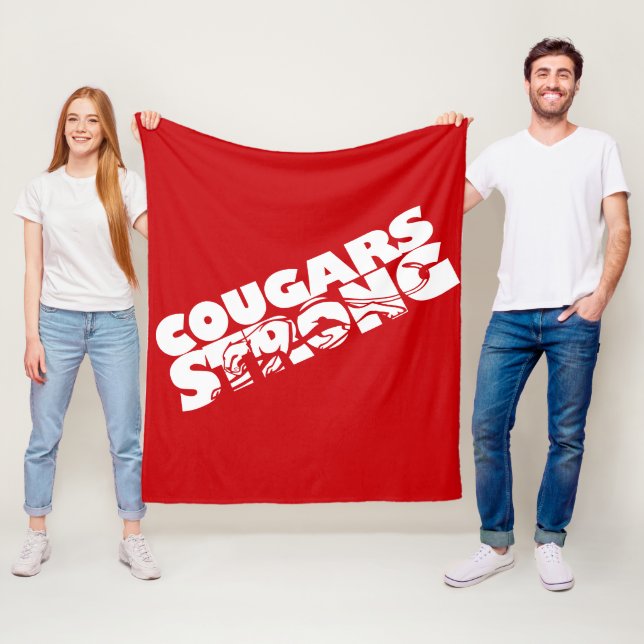 Couverture Polaire Cougars Forte Blanche en polaire (En situation)